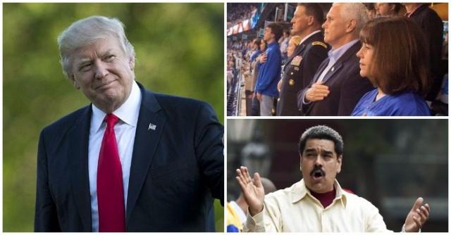 Thế giới đêm qua: Phó Tổng thống Mỹ phản đối cầu thủ quỳ hát Quốc ca, Lãnh đạo Venezuela cảm ơn ông Trump - 0