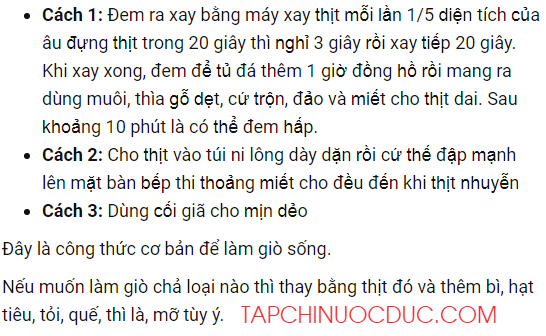 cong thuc lam gio cha bang thit xay san cuc nhanh va ngon 