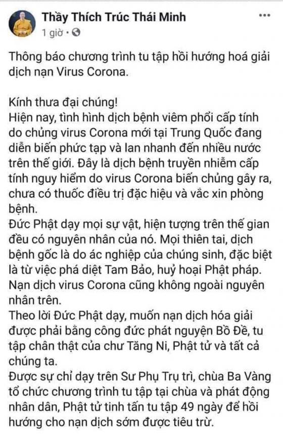 132 2 Tru Tri Chua Ba Vang Lai Gay Soc Khi Bay Cach Hoa Giai Dich Cum Virus Corona