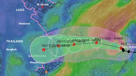 Dự kiến ngày 5/11, bão số 10 đổ bộ vào Đà Nẵng - Phú Yên