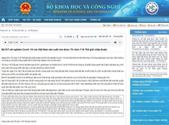 3 Bo Khoa Hoc   Cong Nghe Go Tin Bo Kit Test Covid 19 Cua Viet Nam Duoc Who Chap Thuan
