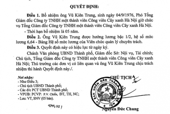 3 Vu An Tai Cong Ty Cong Vien Cay Xanh Ha Noi Can Lam Ro Vai Tro Cua Cuu Chu Tich Ha Noi Nguyen Duc Chung