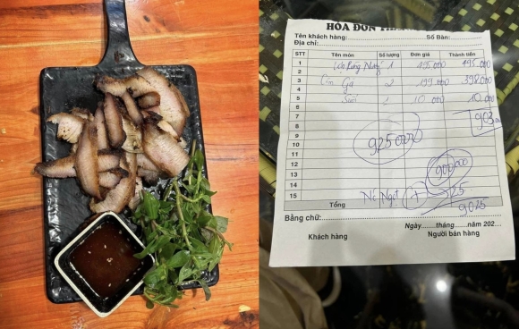 Đĩa thịt heo vài lát của nhà hàng 'ngon từ chất, thật từ tâm' ở Sapa giá 495.000 đồng