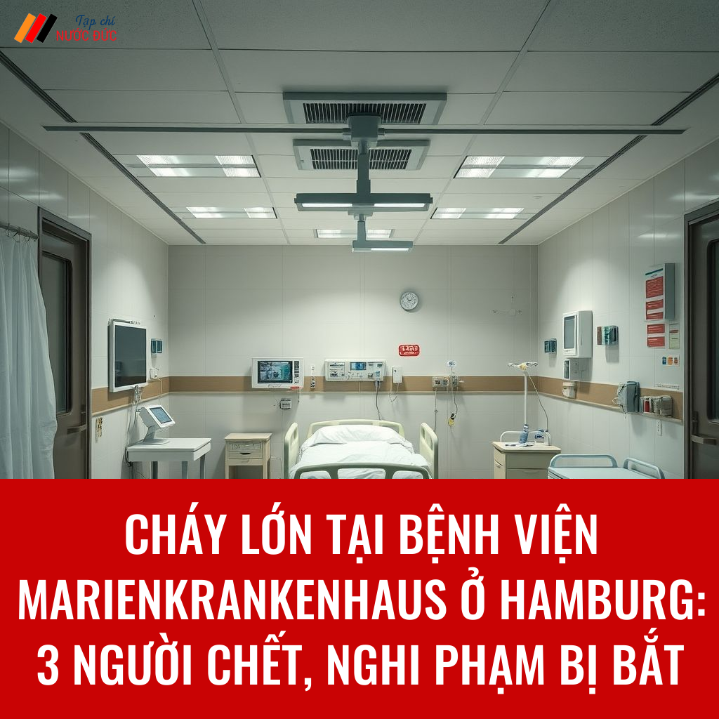 Cháy lớn tại bệnh viện Marienkrankenhaus ở Hamburg: 3 người chết, nghi phạm bị bắt