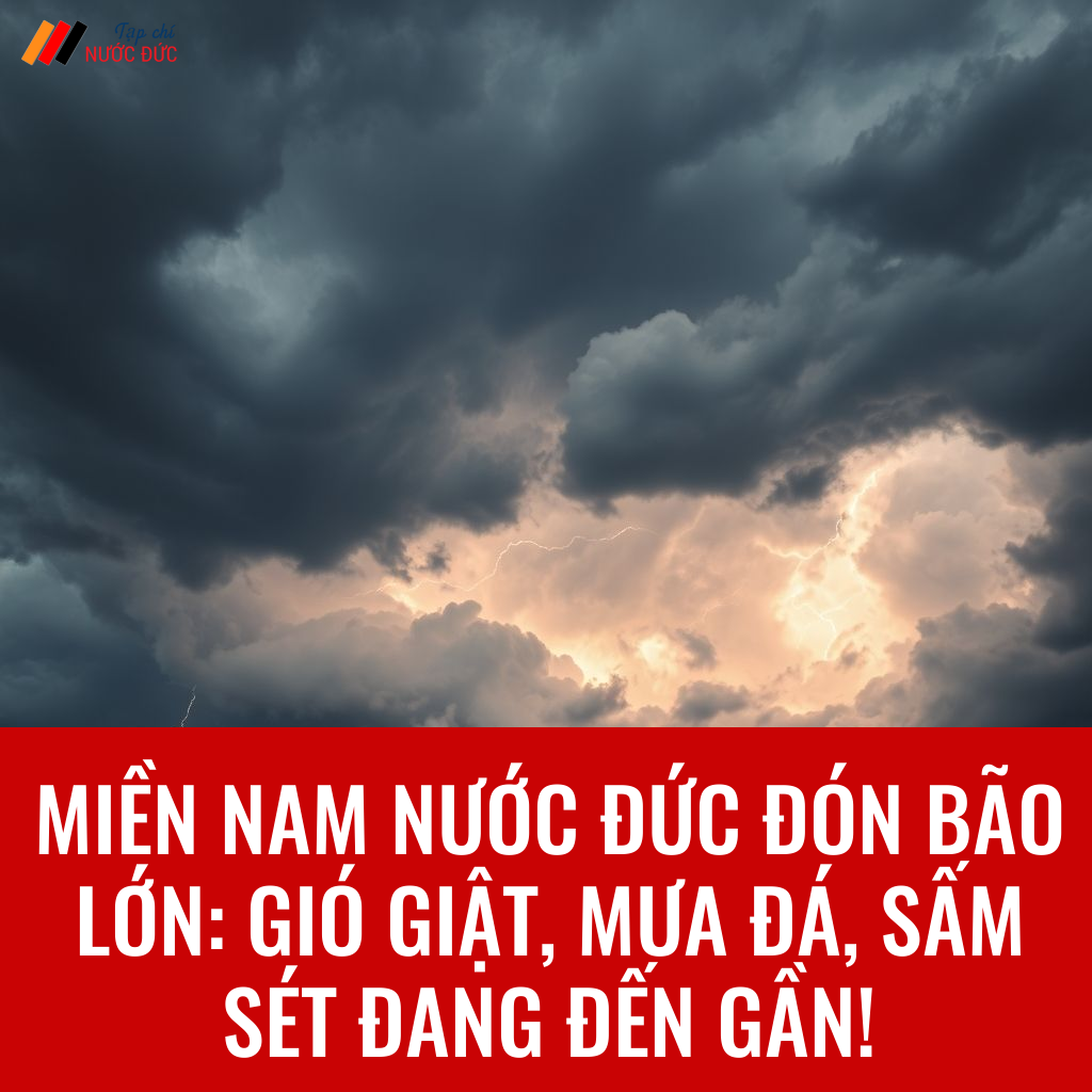 Miền Nam nước Đức đón bão lớn: Gió giật, mưa đá, sấm sét đang đến gần!
