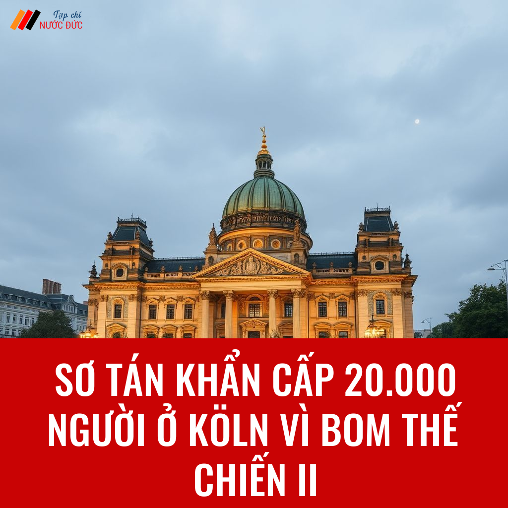 Sơ tán khẩn cấp 20.000 người ở Köln vì bom Thế chiến II