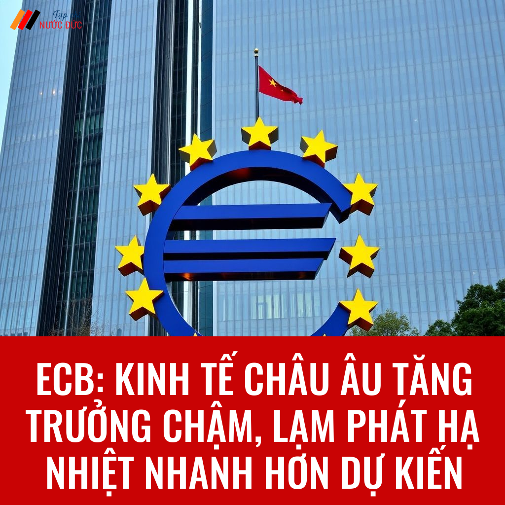 ECB: Kinh tế châu Âu tăng trưởng chậm, lạm phát hạ nhiệt nhanh hơn dự kiến
