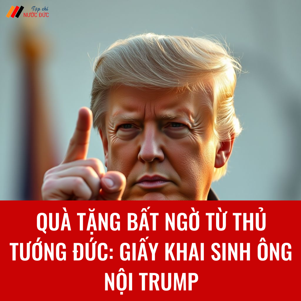 Quà tặng bất ngờ từ Thủ tướng Đức: Giấy khai sinh ông nội Trump