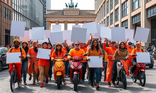 Tài xế Lieferando đình công tại Berlin để phản đối kế hoạch cắt giảm việc làm