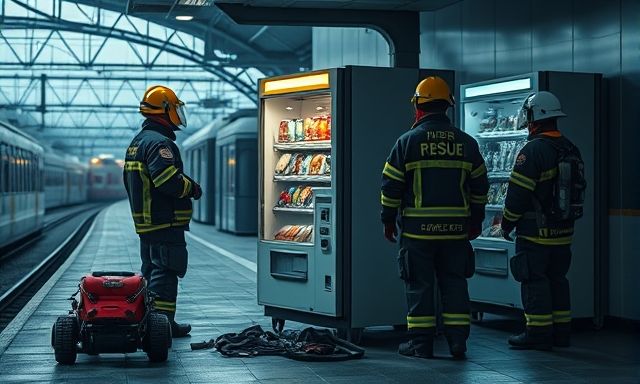 Người đàn ông kẹt tay trong máy bán hàng tự động ở Hamburg khi cố trộm đồ ăn nhẹ