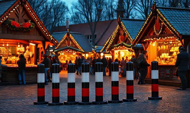 An ninh tại chợ Giáng sinh Đức: ý nghĩa đằng sau những cọc sắt bảo vệ