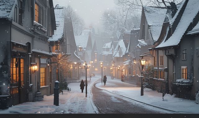 Thị trấn khoác áo tuyết trắng: Vẻ đẹp tĩnh lặng giữa mùa đông