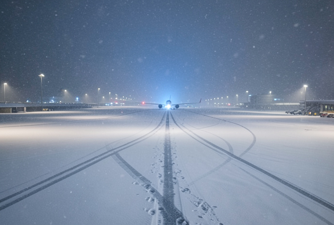 Tuyết rơi dày tê liệt sân bay Frankfurt, hàng trăm chuyến bay ảnh hưởng